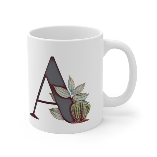 Cactus Strong Monogram Mug A